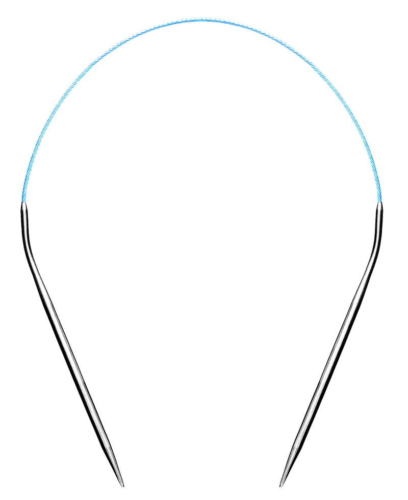 cuteDIY Size 6 Circular Knitting Needles 16 Inch Set Round Metal Kit (Etched US&mm, Color-Coded Cable, Smooth Join) - Image 1